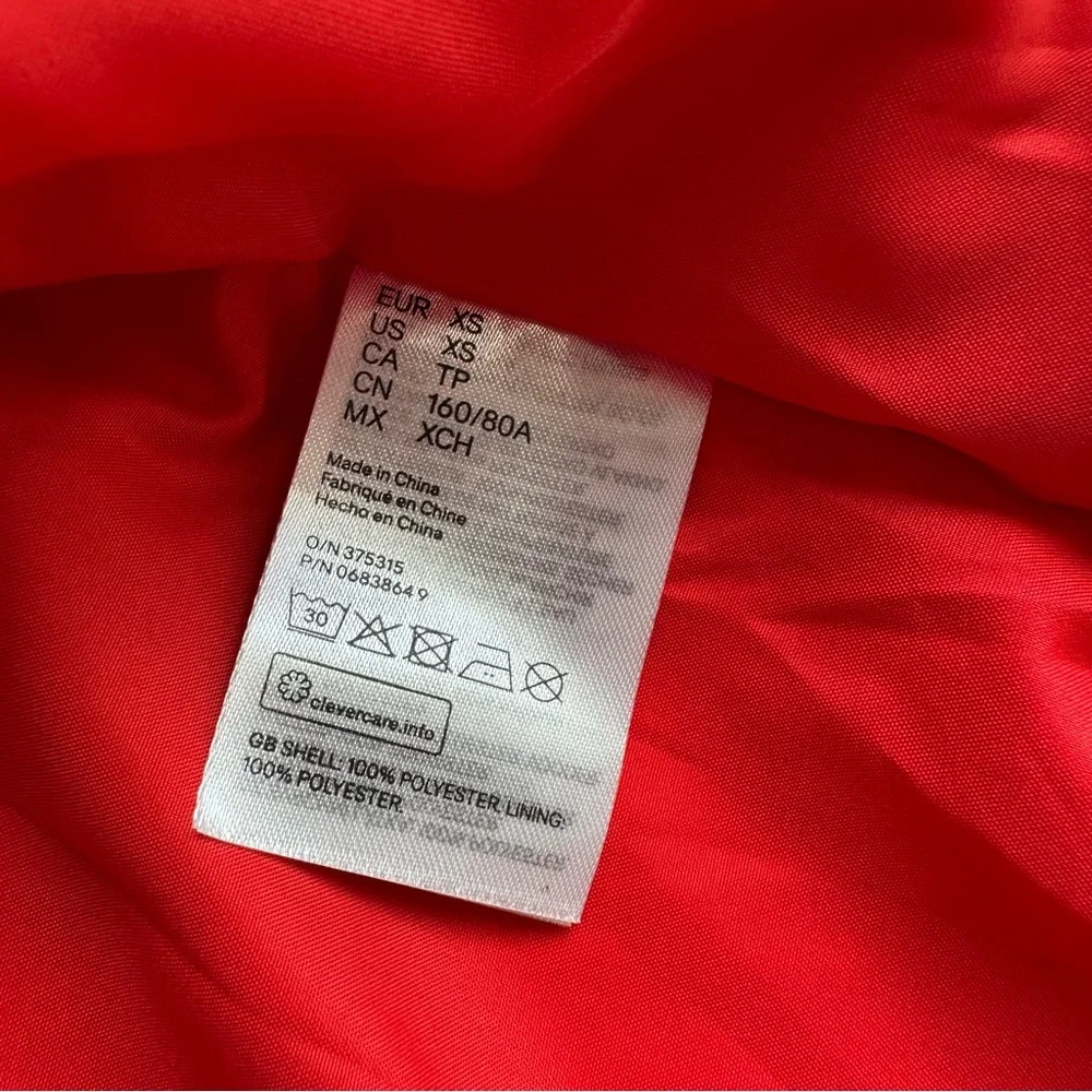 H&M DIVIDED Bright Red Hooded Zip Up Windbreaker Jacket - Picture 12 of 15